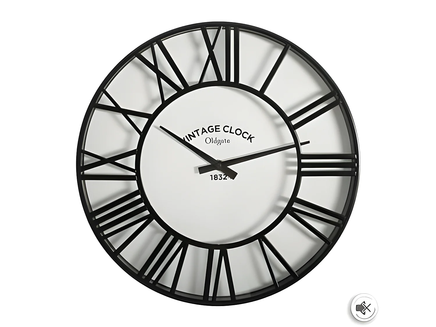Pendule murale noir rétro et vintage D 35 cm