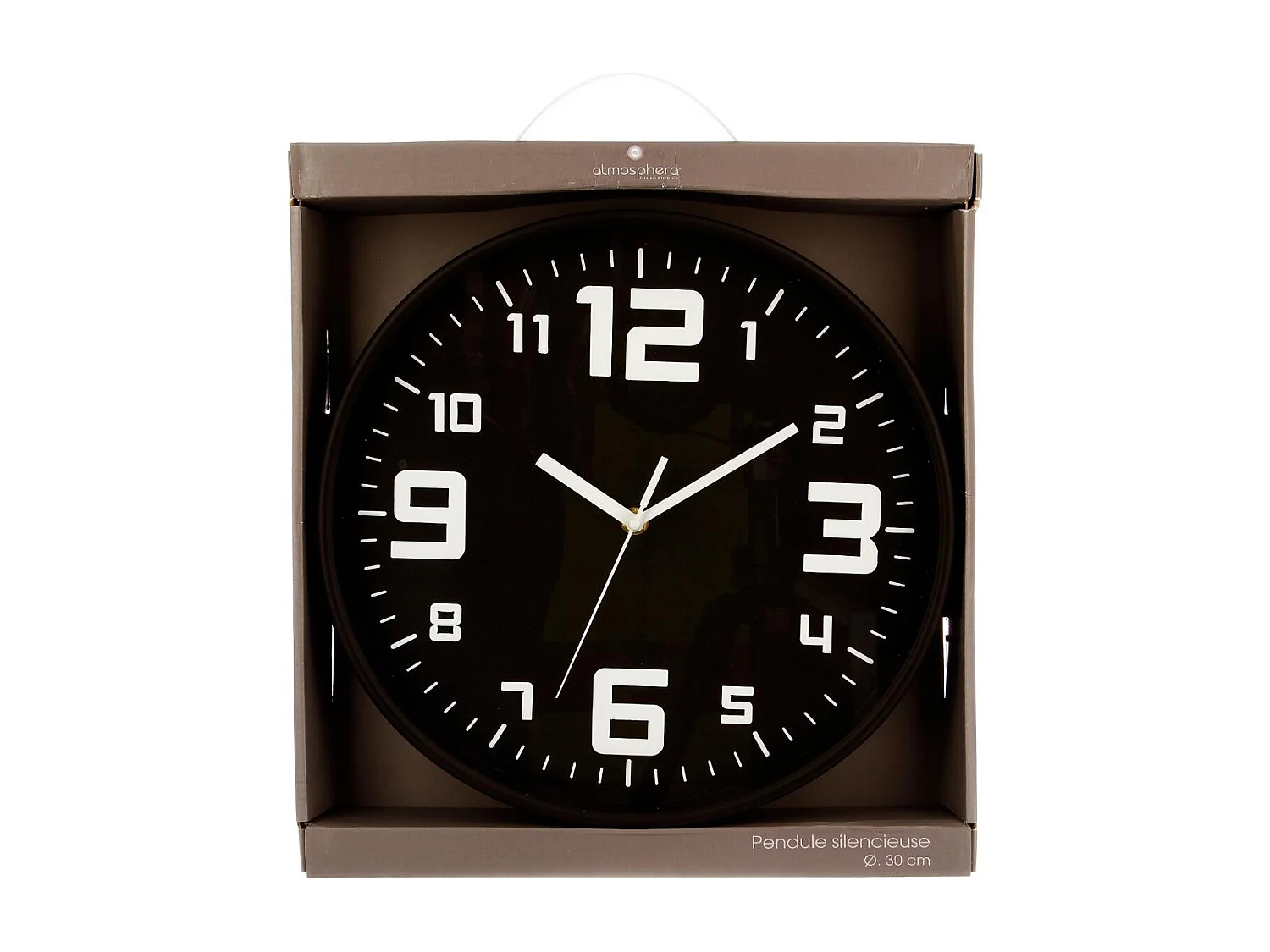 Pendule murale silencieuse Best Noir D 30 cm