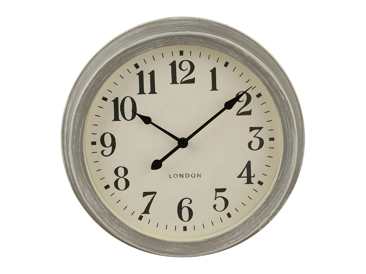 Pendule murale look Gris Brossé D 35 cm