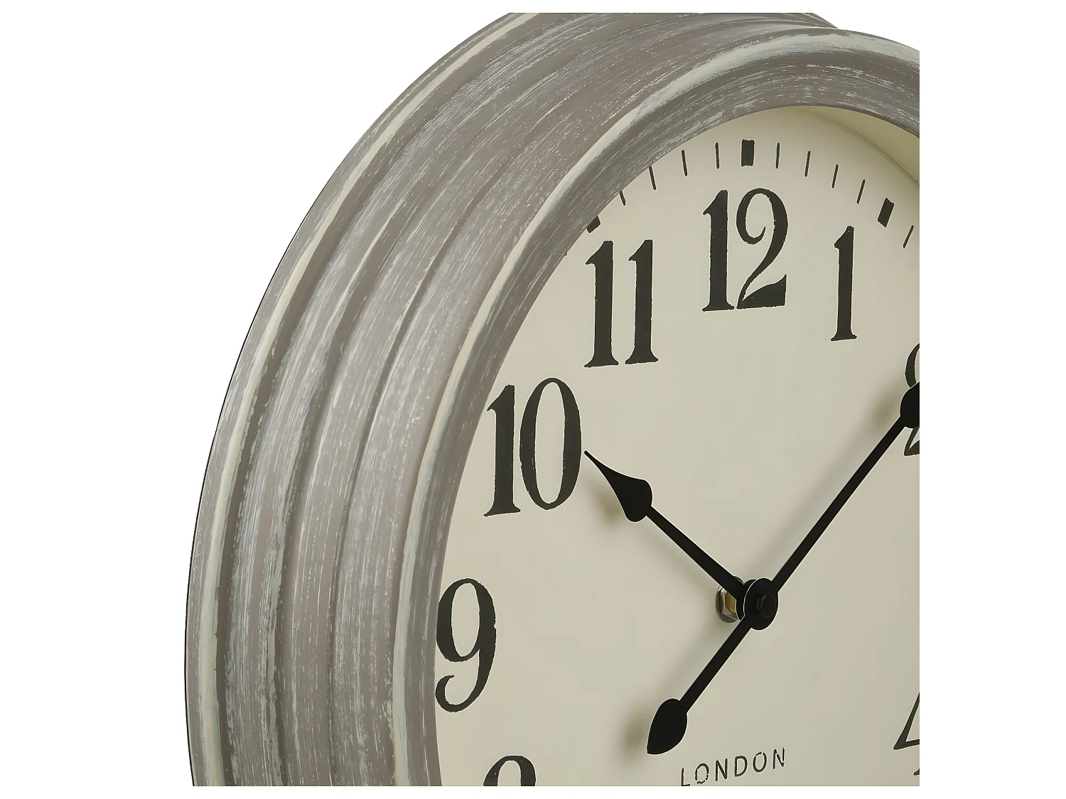 Pendule murale look Gris Brossé D 35 cm