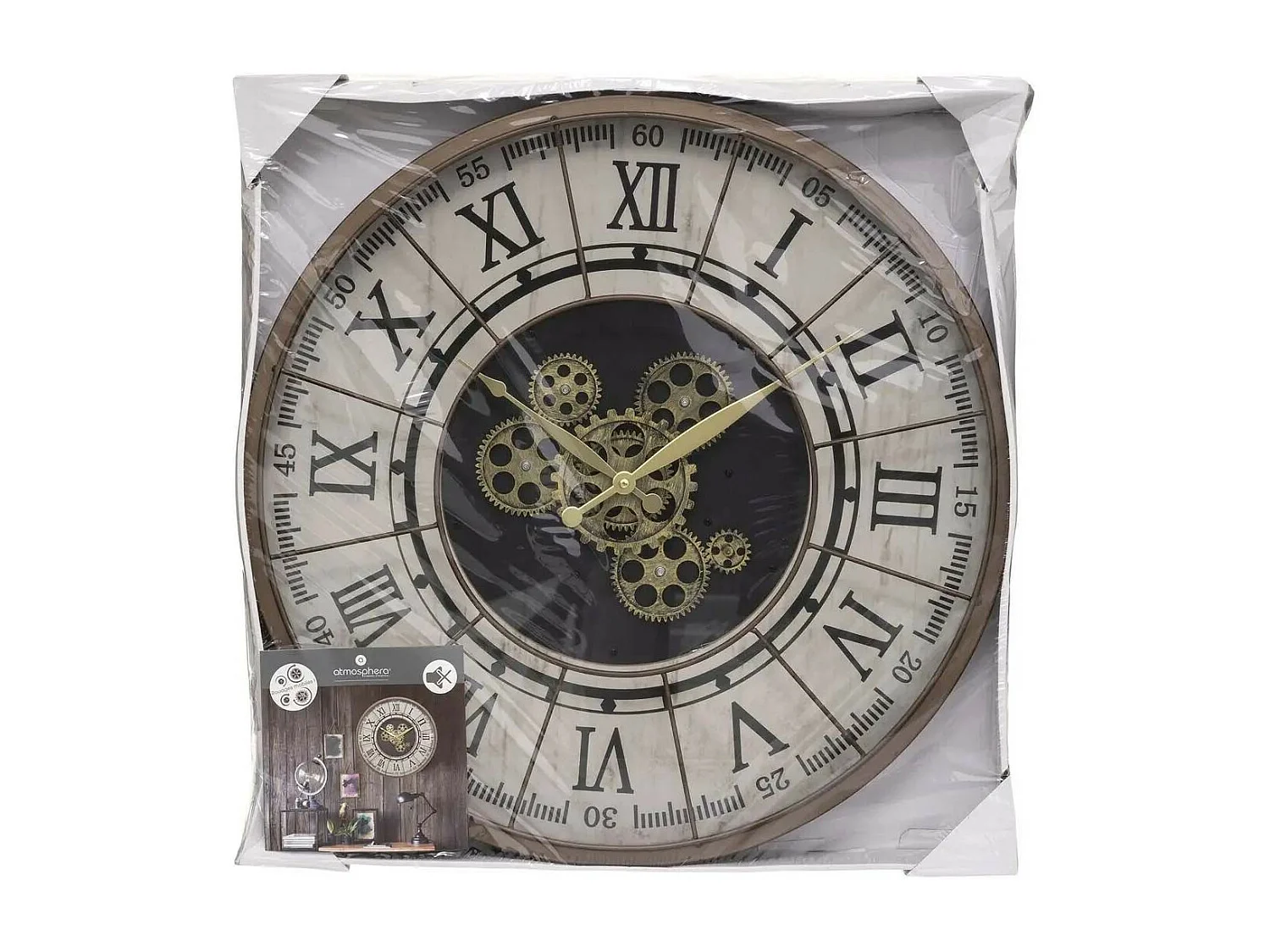 Pendule murale rétro en Métal D 57 cm