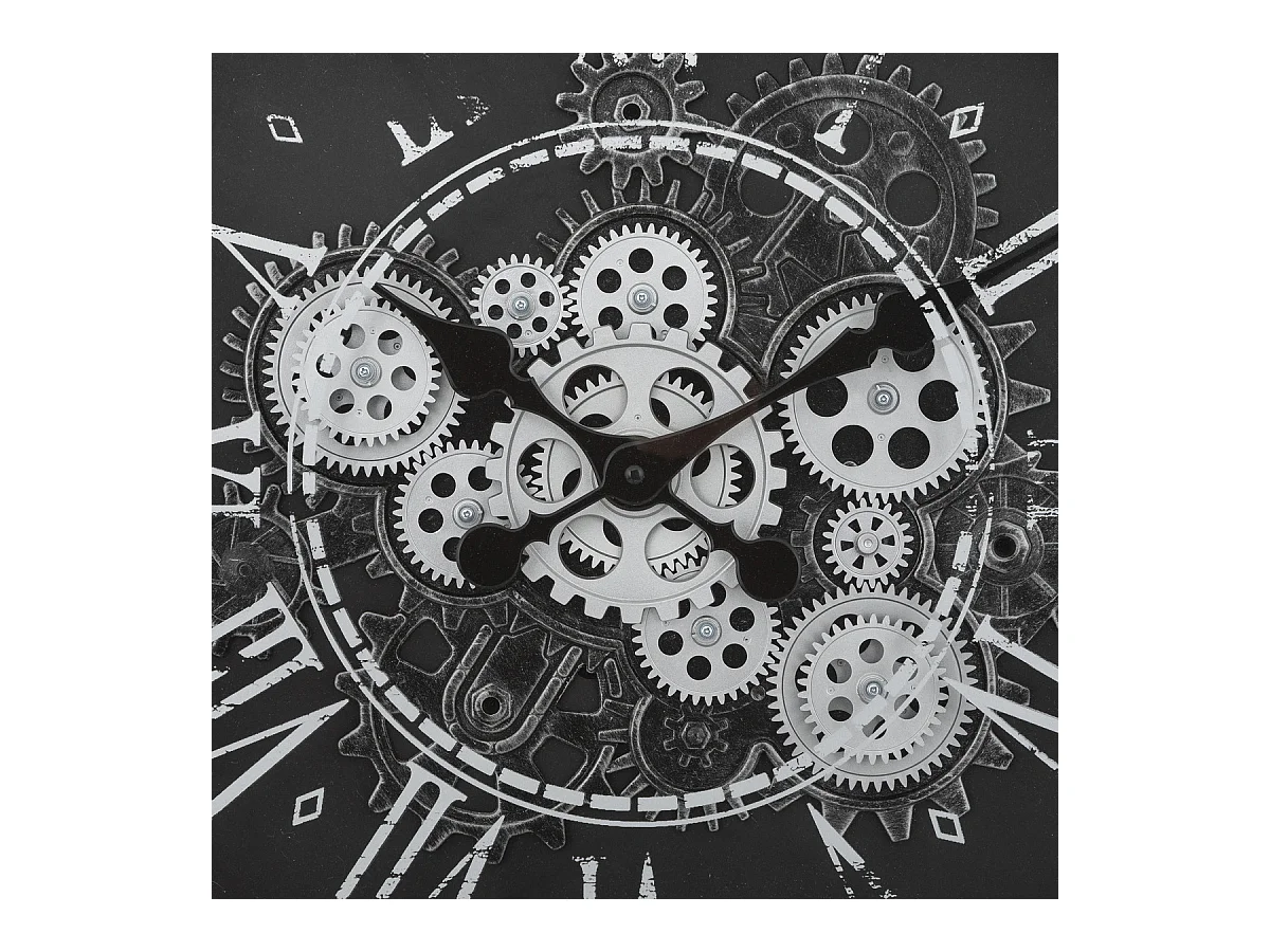 Pendule murale style rétro aspect vieilli D 50.8 cm