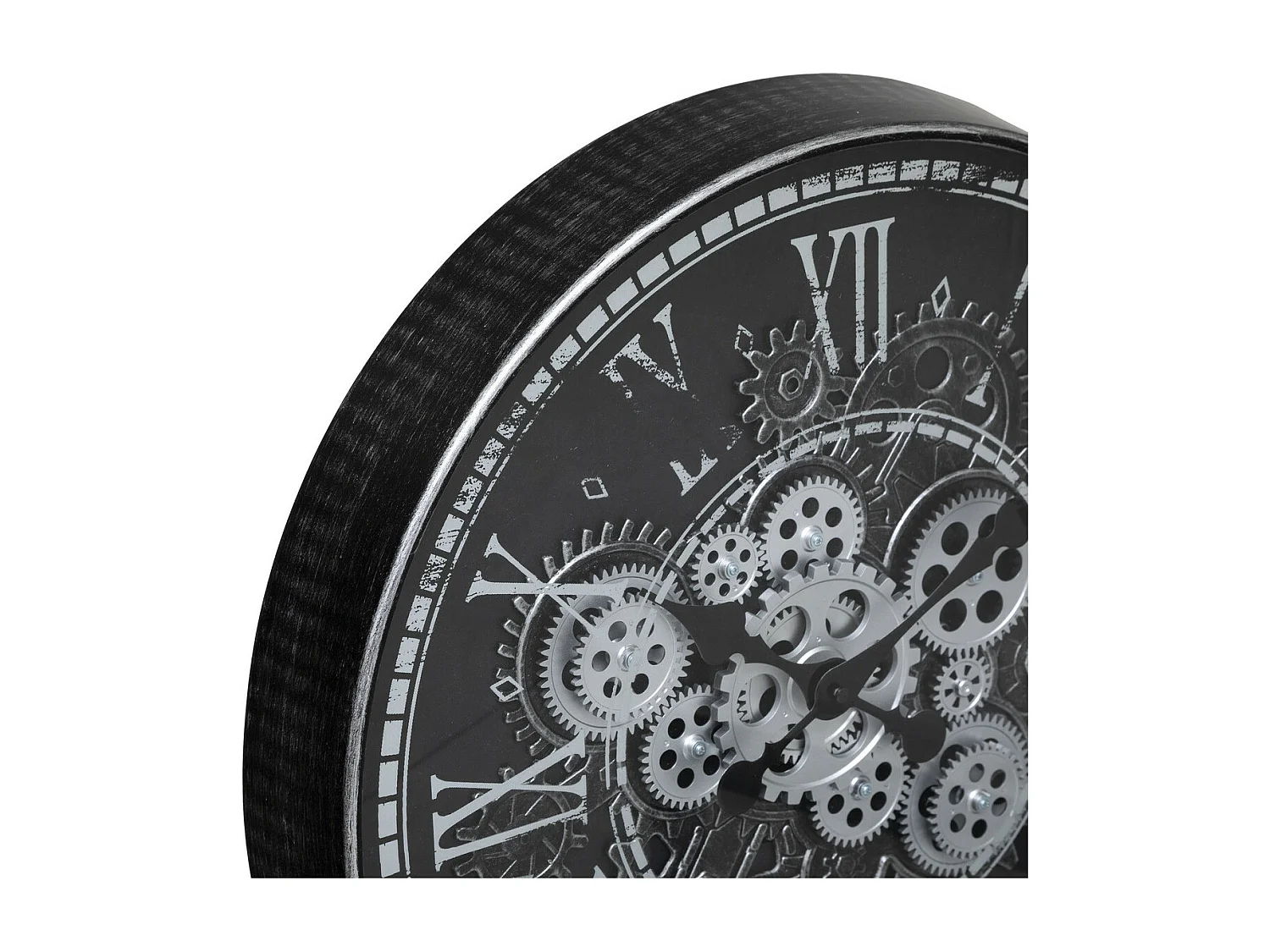 Pendule murale style rétro aspect vieilli D 50.8 cm