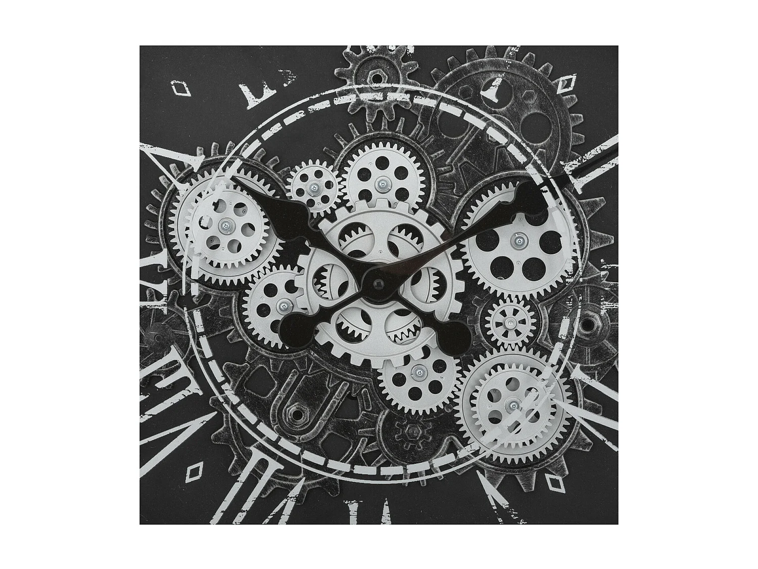 Pendule murale style rétro aspect vieilli D 50.8 cm