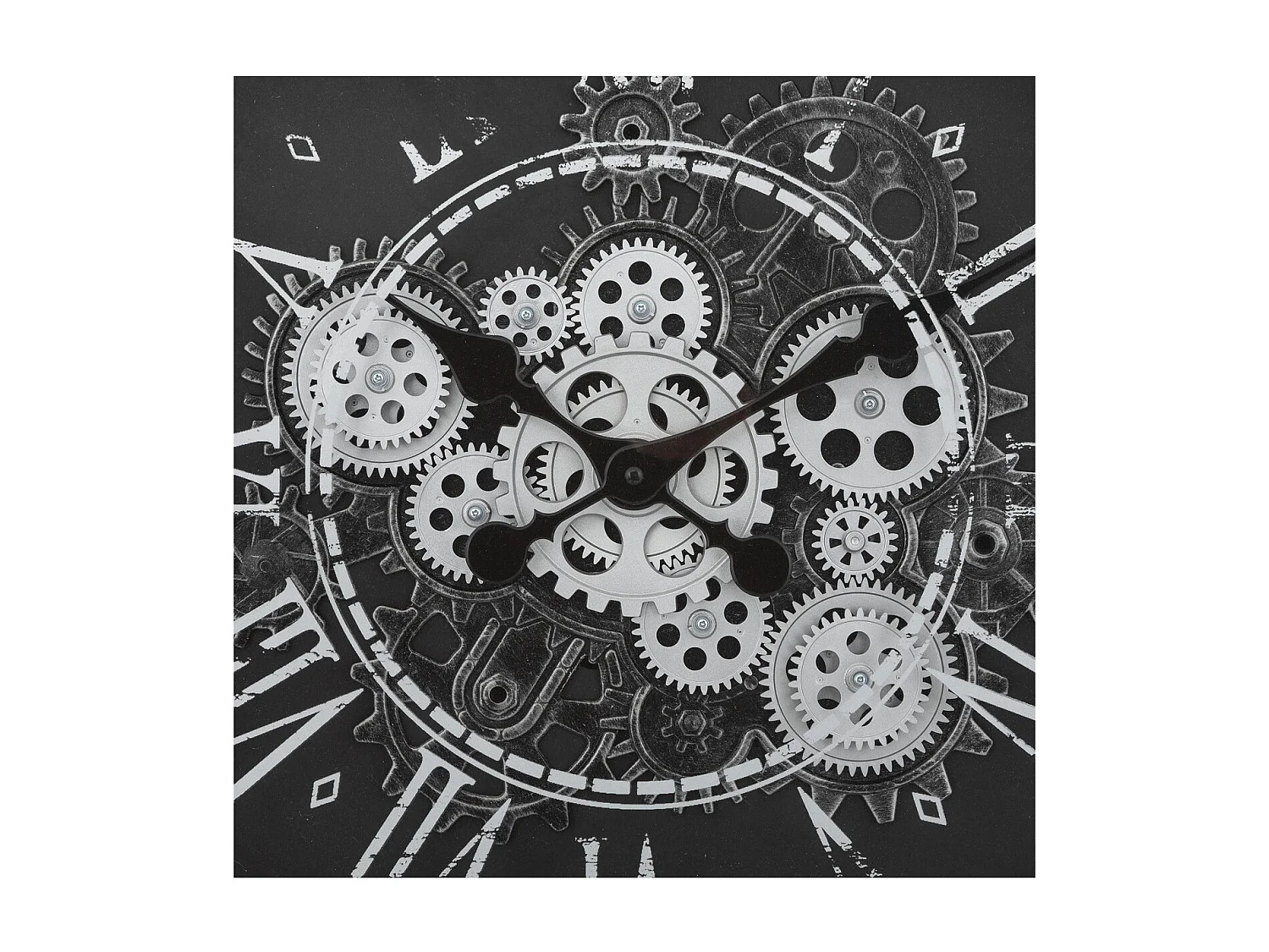 Pendule murale style rétro aspect vieilli D 50.8 cm