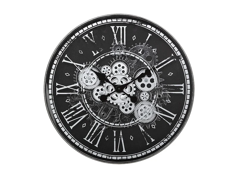 Pendule murale style rétro aspect vieilli D 50.8 cm