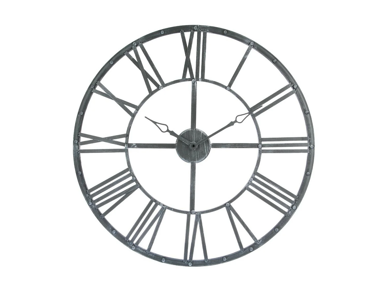 Pendule murale Vintage en métal Gris D 70 cm