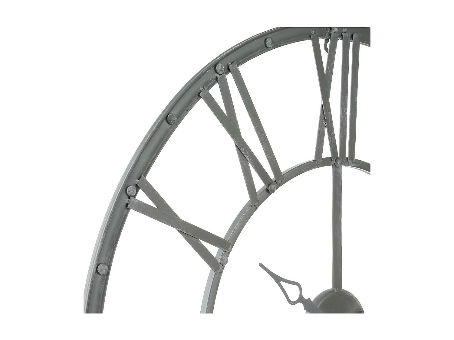 Pendule murale Vintage en métal Gris D 70 cm