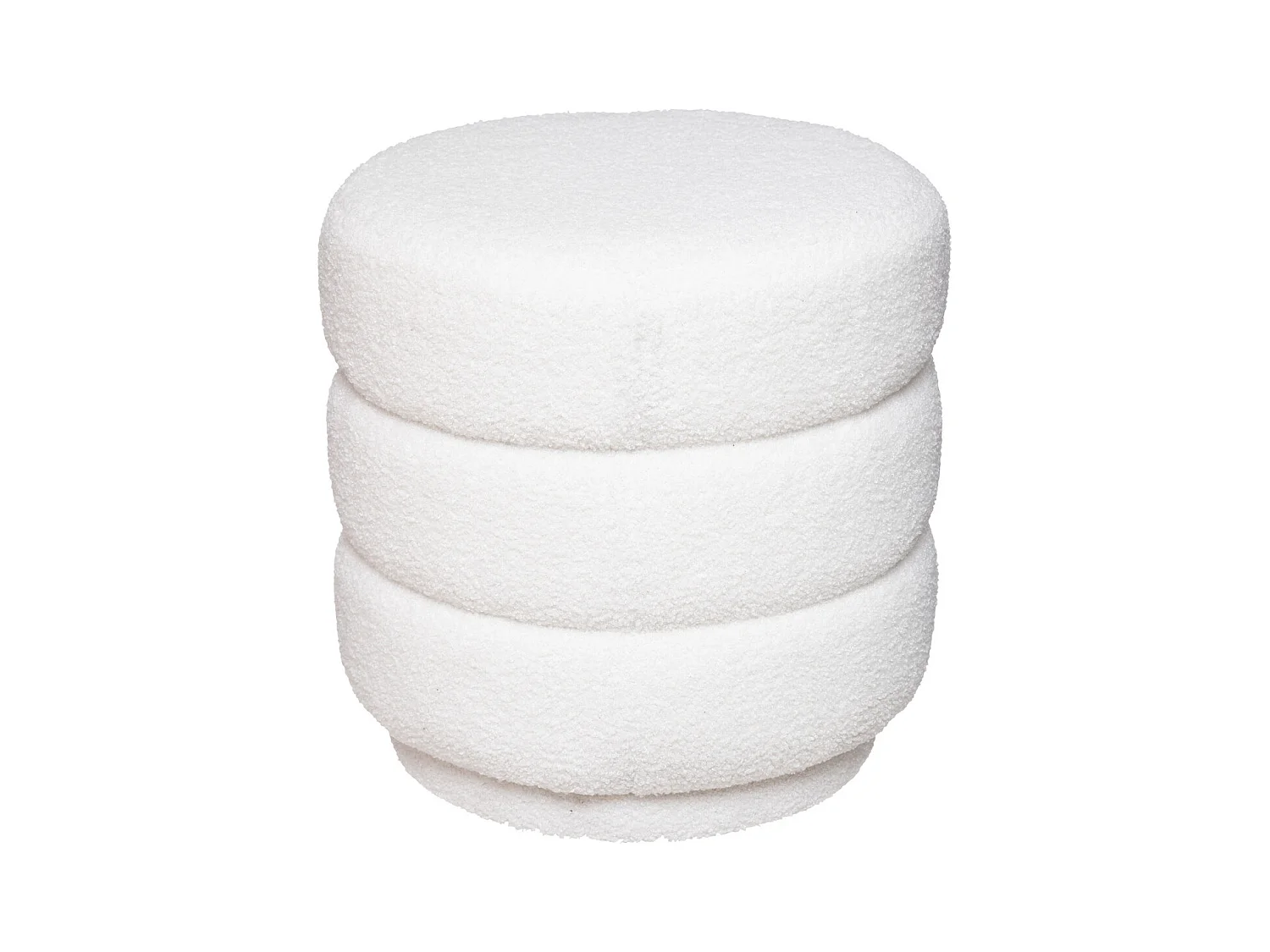Pouf en Tissu bouclé Blanc D 40 x H 40 cm