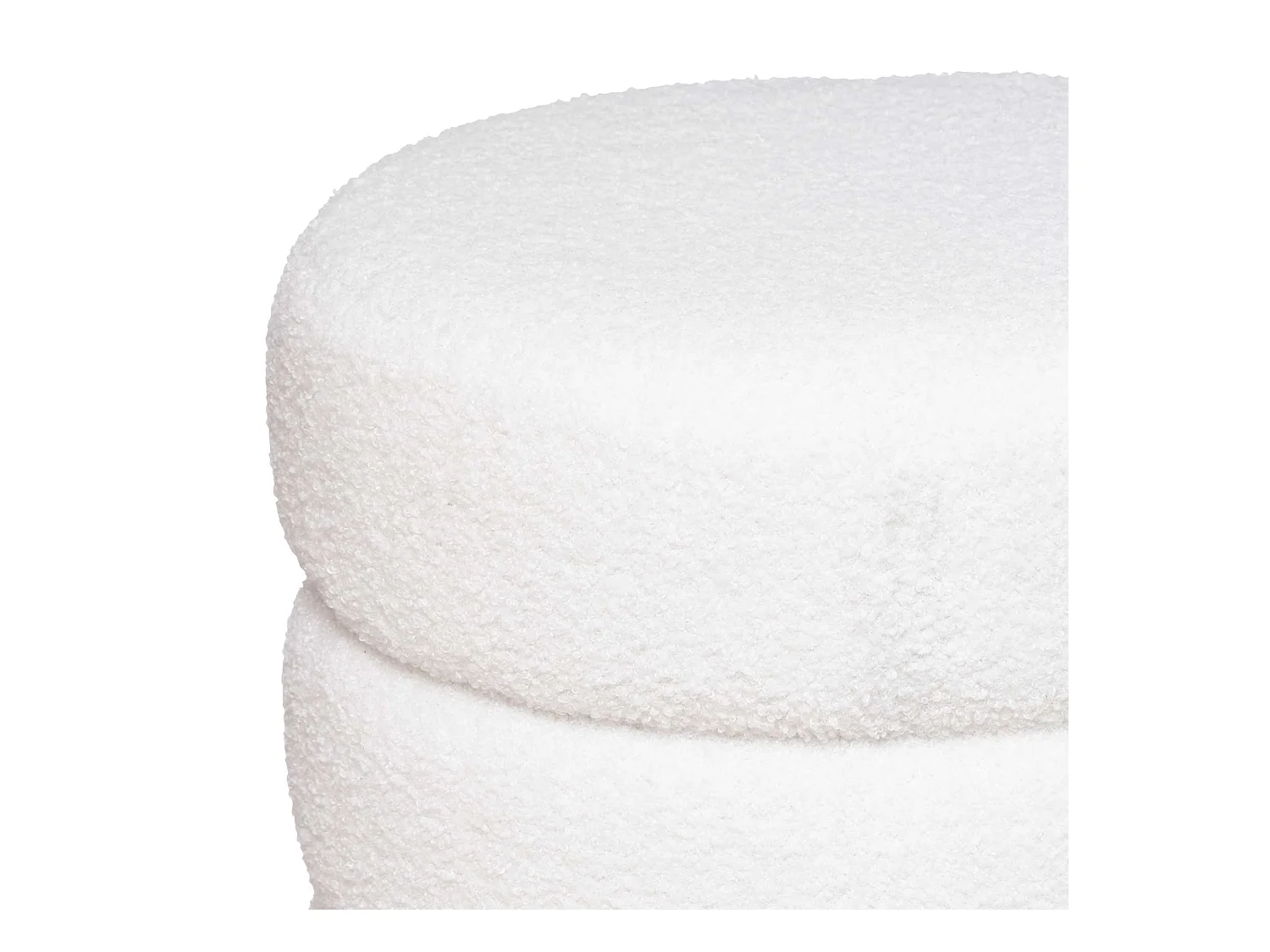 Pouf en Tissu bouclé Blanc D 40 x H 40 cm