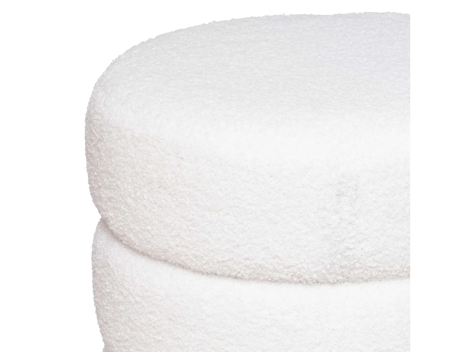 Pouf en Tissu bouclé Blanc D 40 x H 40 cm