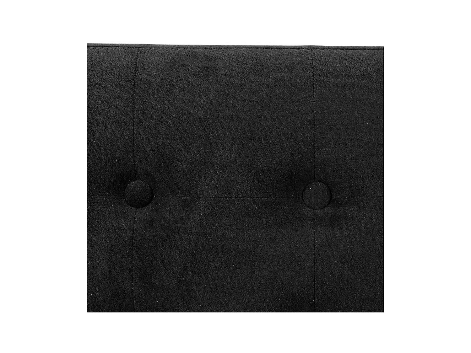 2 en 1 Pouf pliant double et coffre de rangement Velours noir 76 x H 38 cm