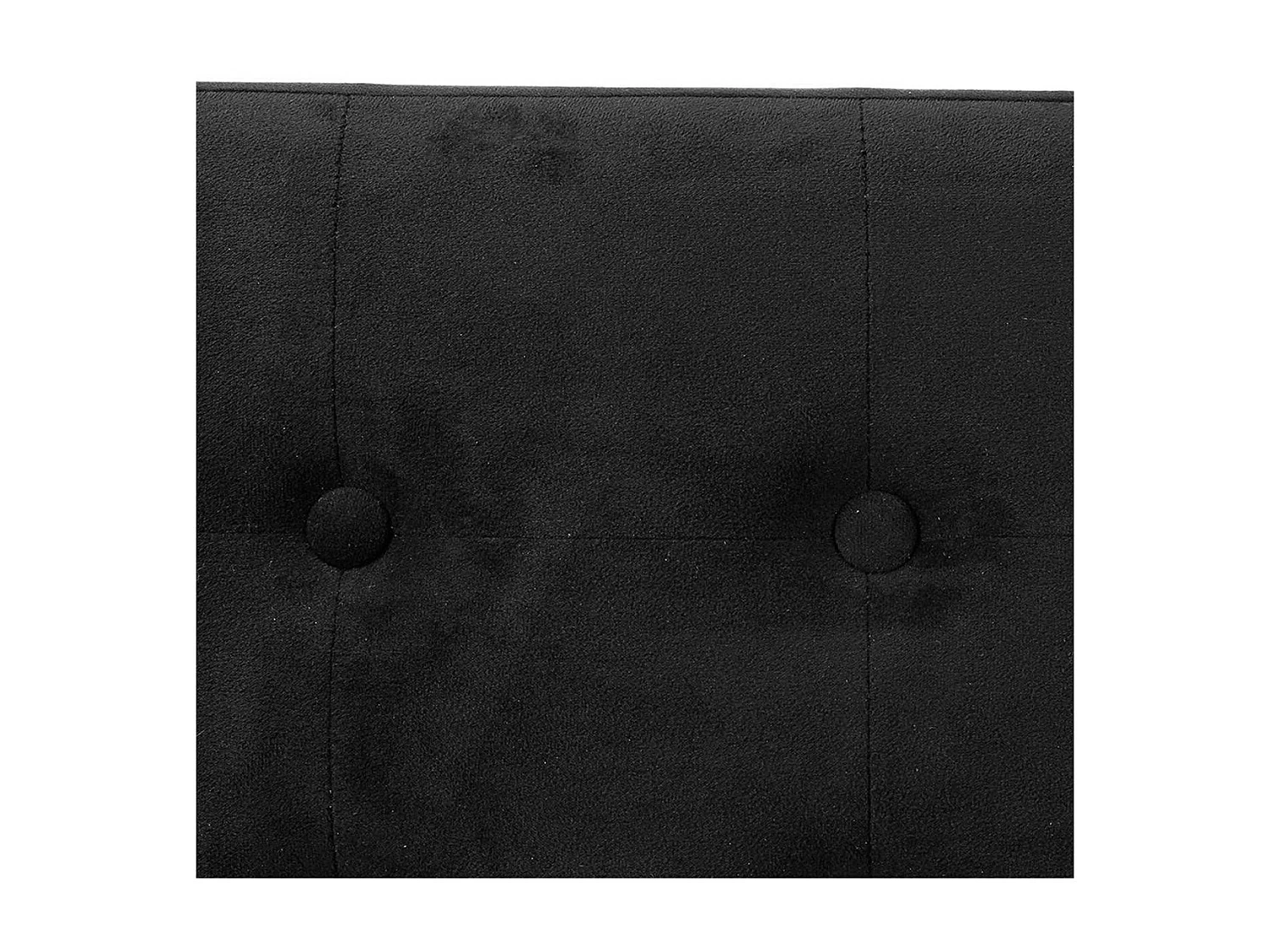 2 en 1 Pouf pliant double et coffre de rangement Velours noir 76 x H 38 cm