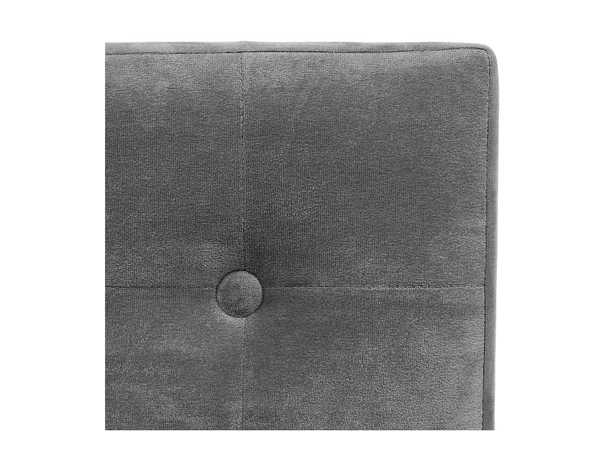 2 en 1 Pouf pliant et coffre de rangement Velours Gris  38 x 38 cm