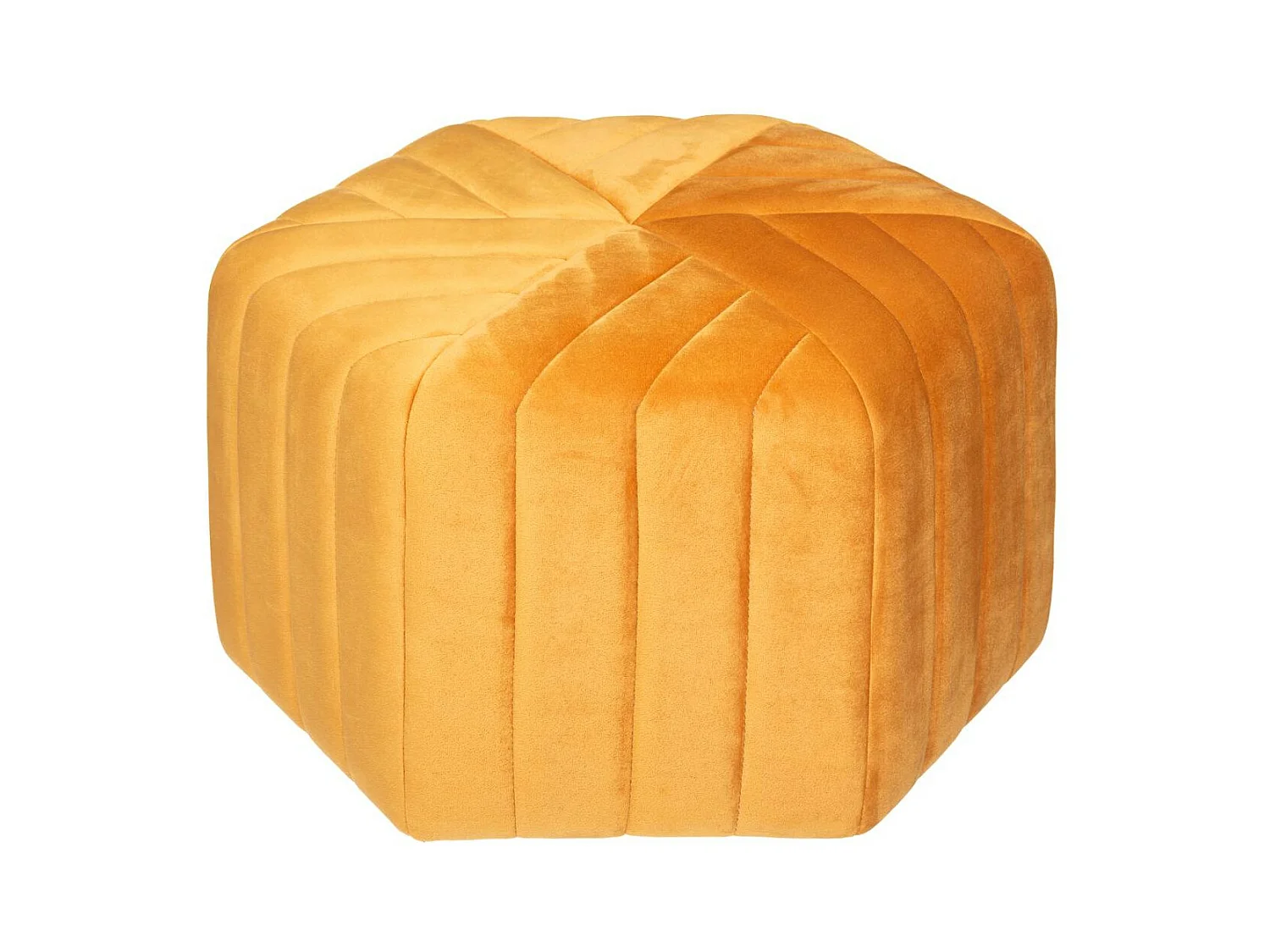 Pouf en Velours Jaune moutarde assise large 52 x 48 cm
