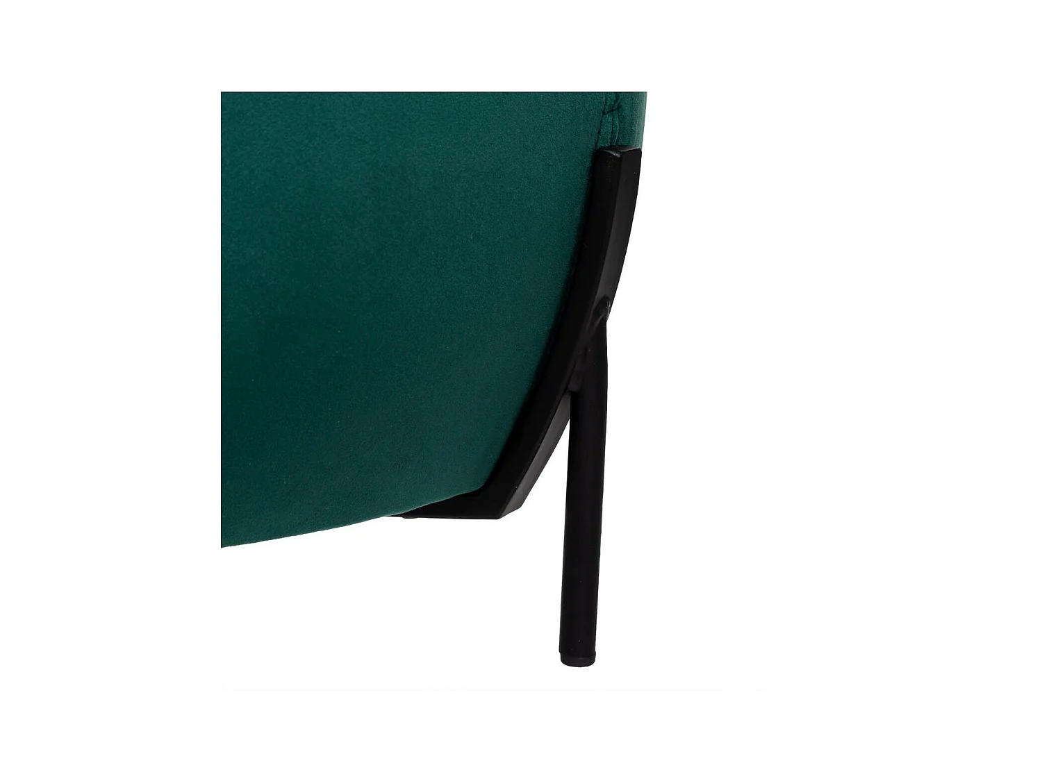 Pouf en Velours Vert et Pieds en Métal D 44 x H 35 cm