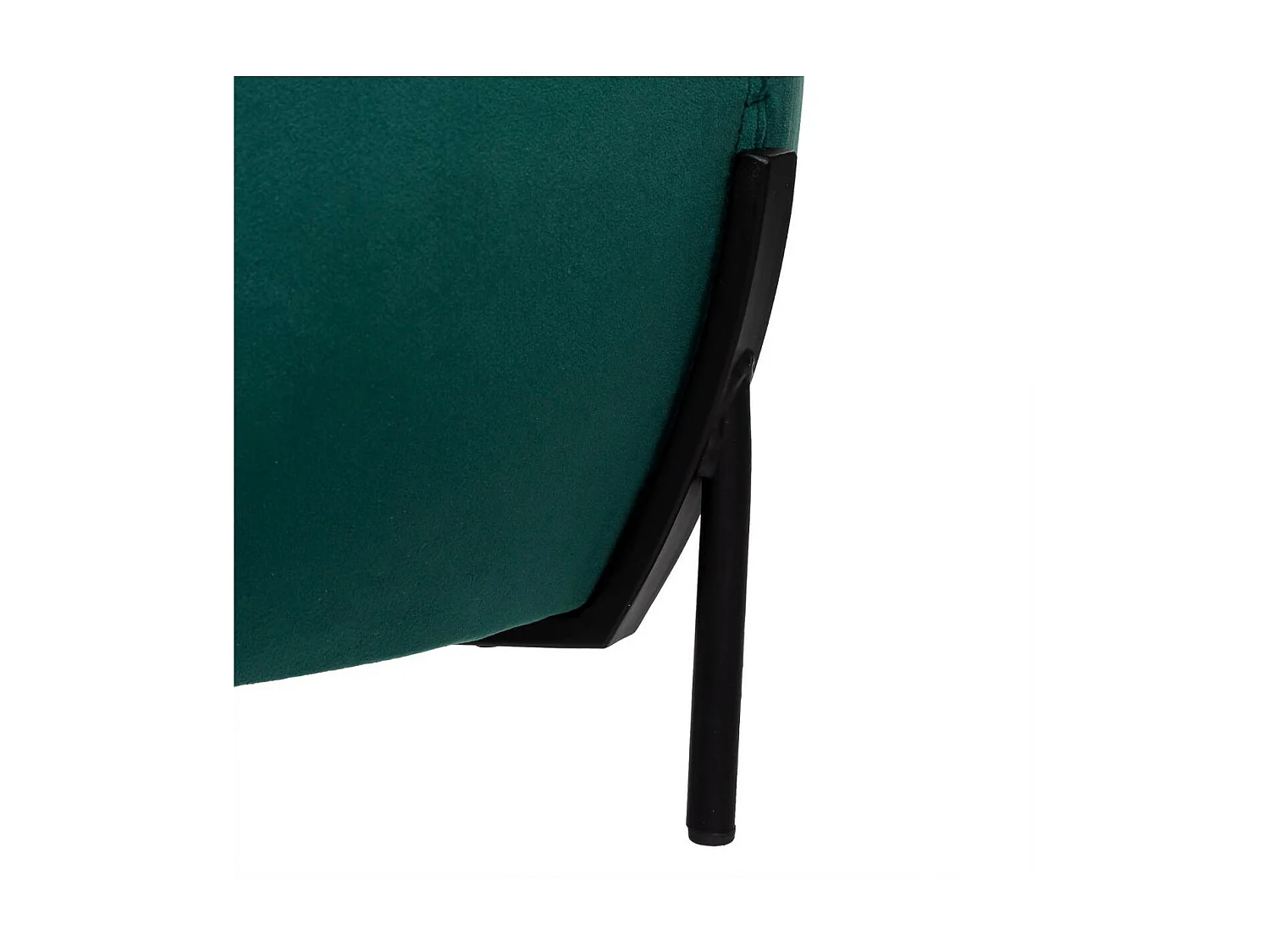 Pouf en Velours Vert et Pieds en Métal D 44 x H 35 cm