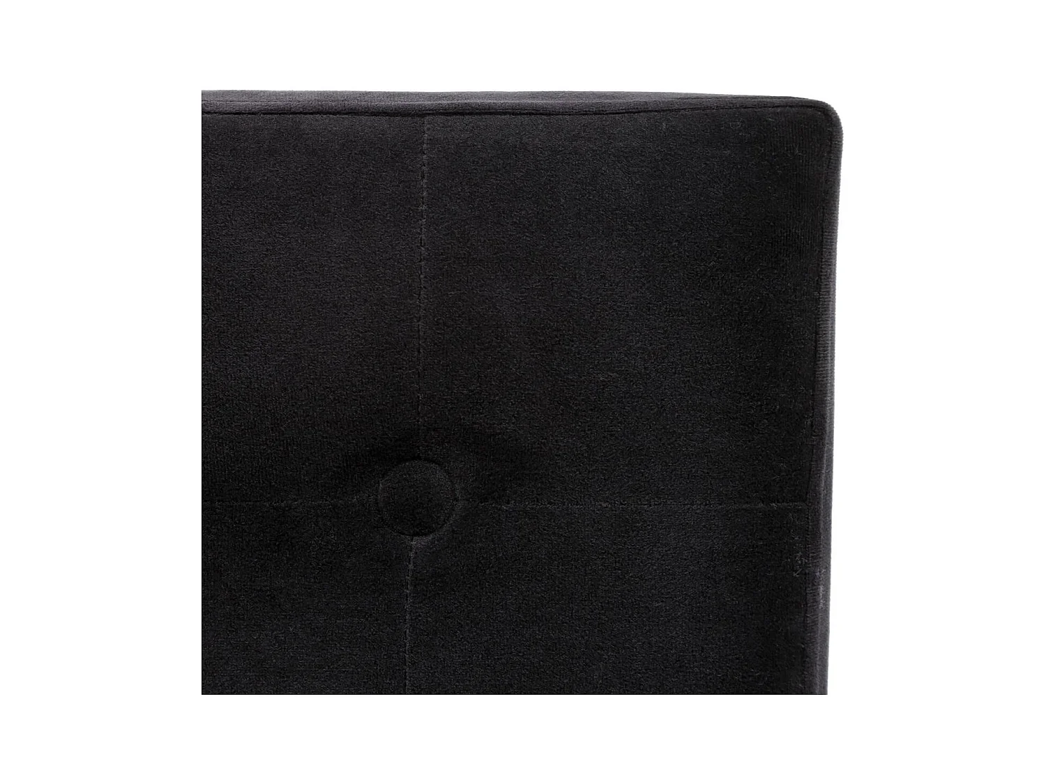 2 en 1 Pouf pliant et coffre de rangement Velours Noir 38 x 38 cm