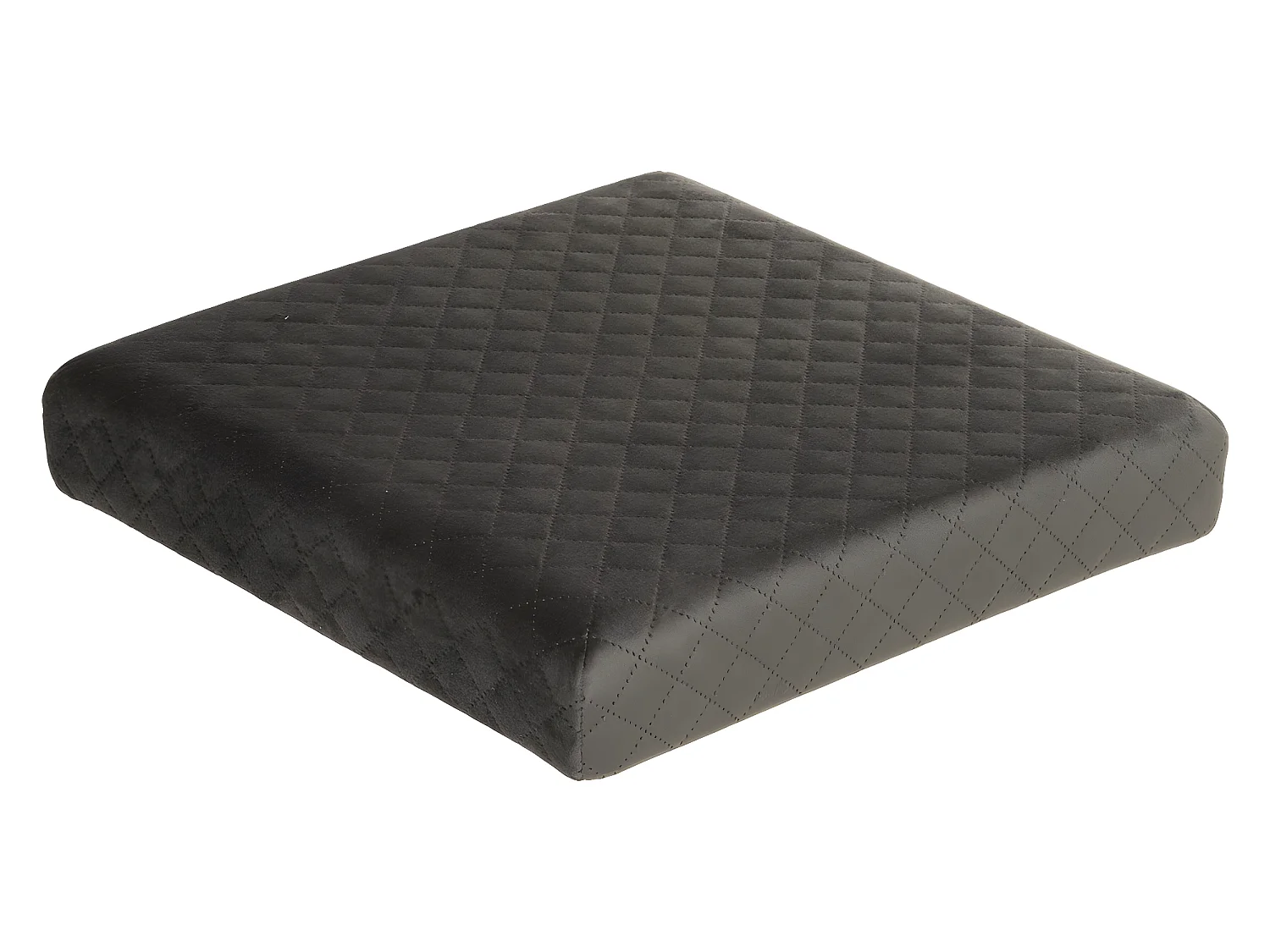 2 en 1 Pouf et Coffre de rangement en velours Gris 31 x 31 cm