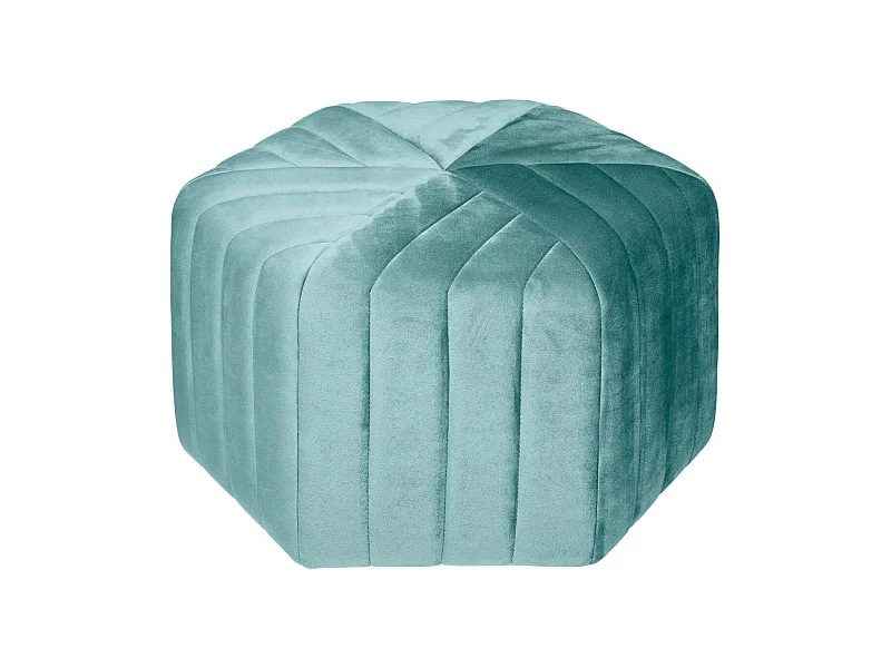 Pouf en Velours Vert Jade assise large 52 x 48 cm