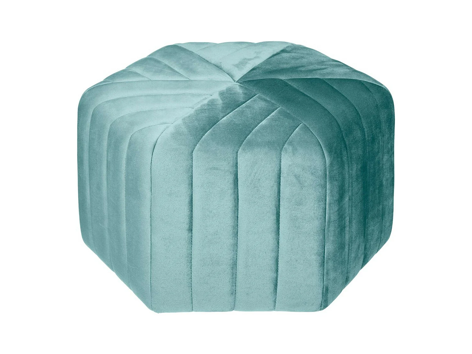 Pouf en Velours Vert Jade assise large 52 x 48 cm