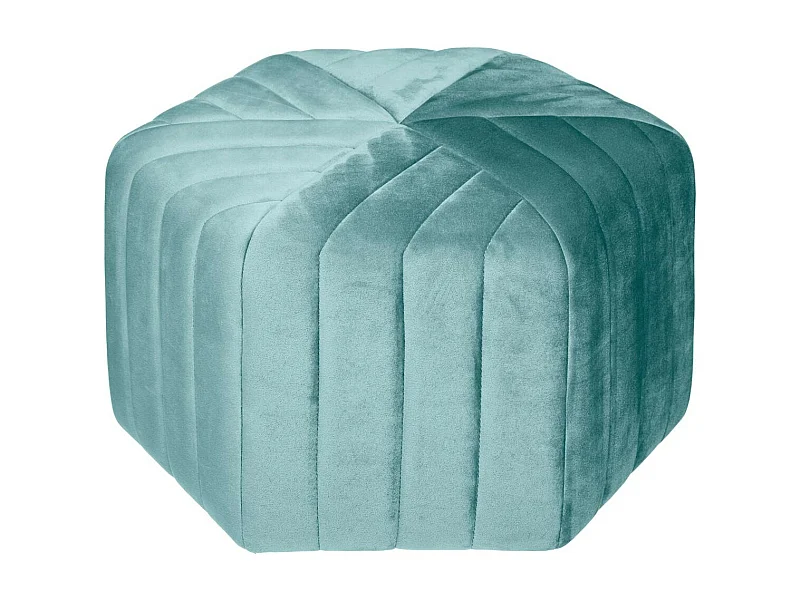 Pouf en Velours Vert Jade assise large 52 x 48 cm