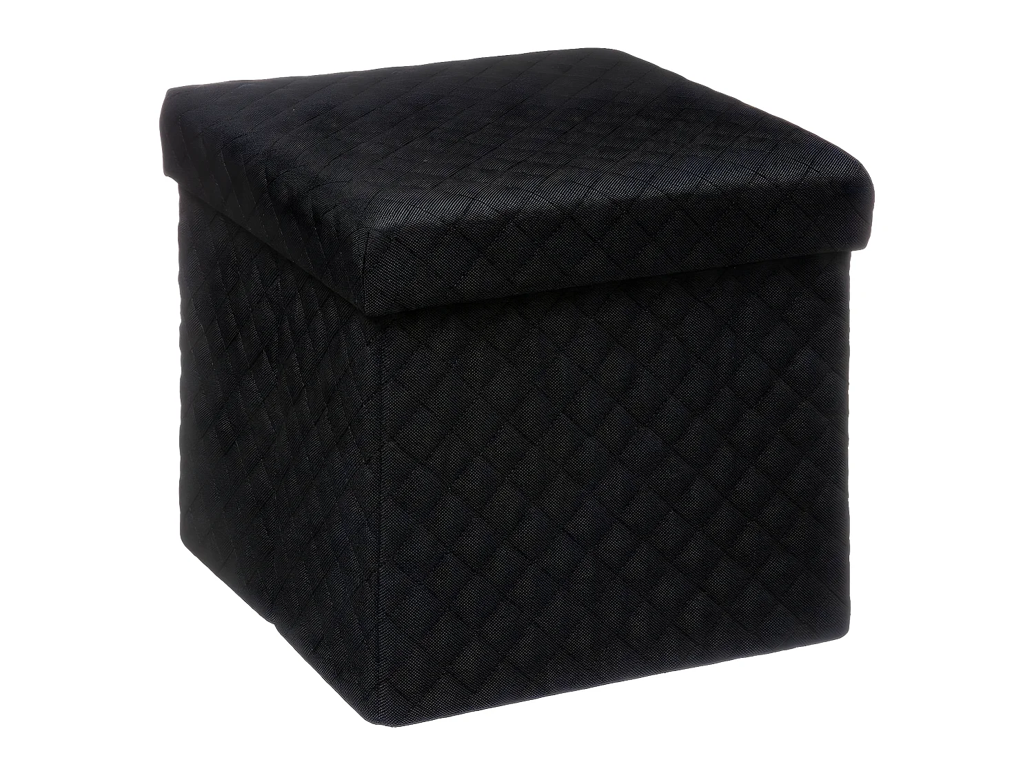 2 en 1 Pouf et Coffre de rangement Noir 31 x 31 cm