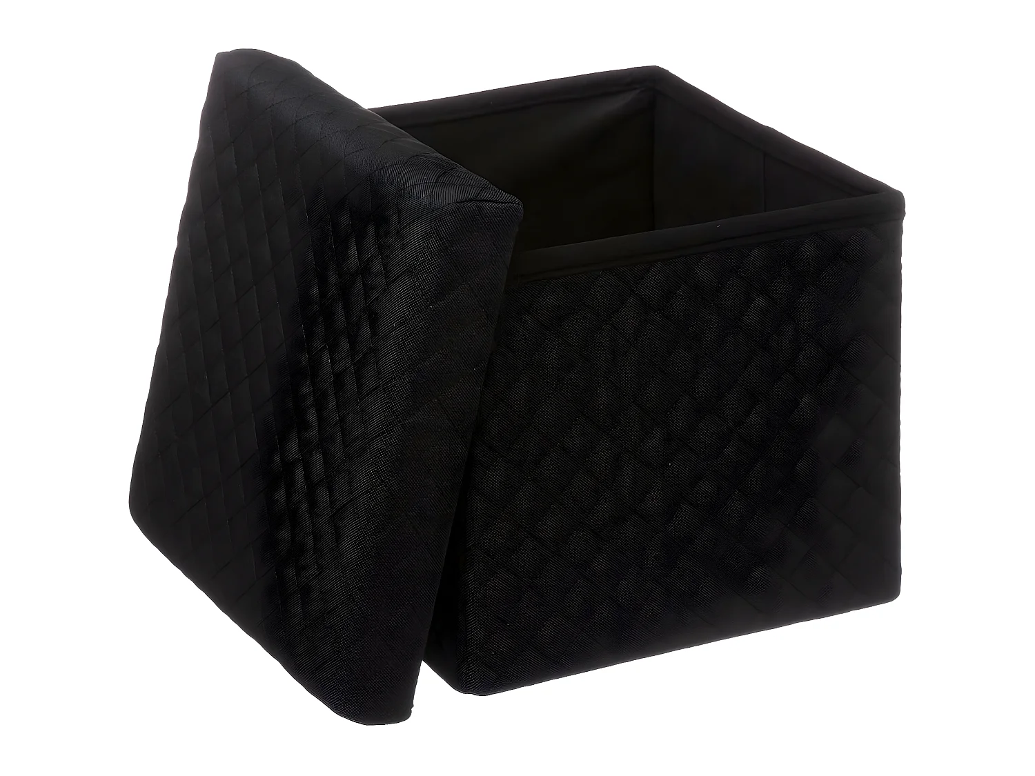 2 en 1 Pouf et Coffre de rangement Noir 31 x 31 cm