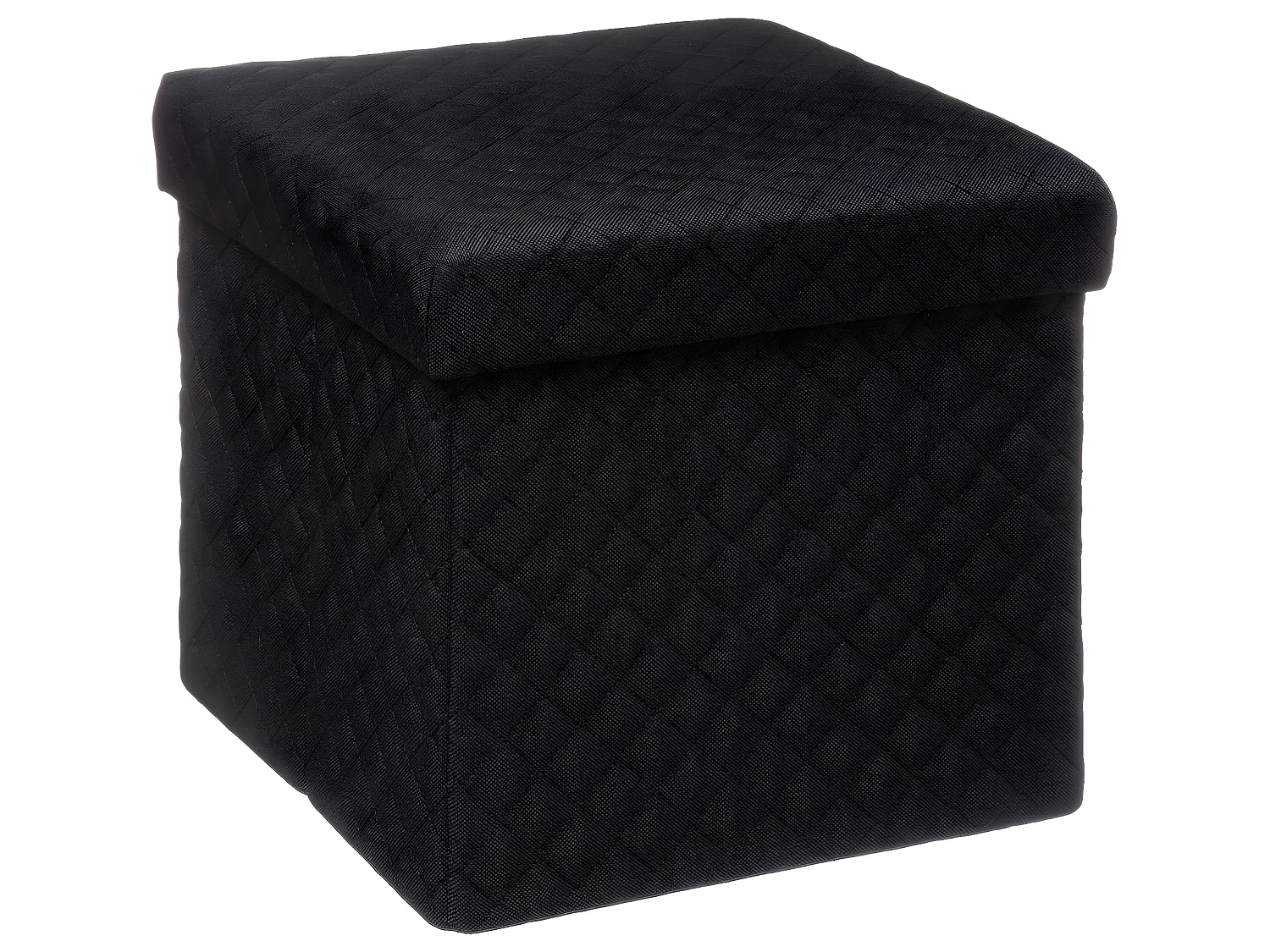 2 en 1 Pouf et Coffre de rangement Noir 31 x 31 cm