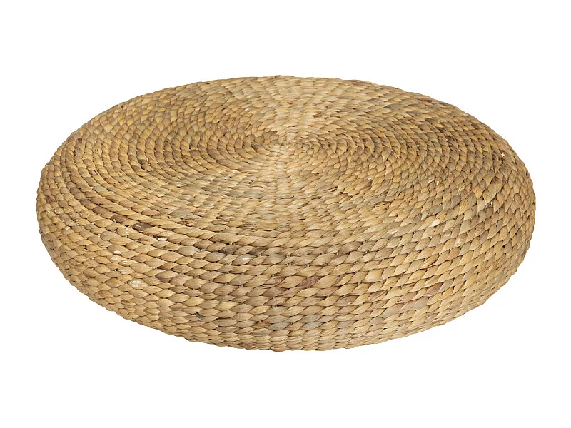 Pouf en jacinthe d'eau tressée D 55 cm