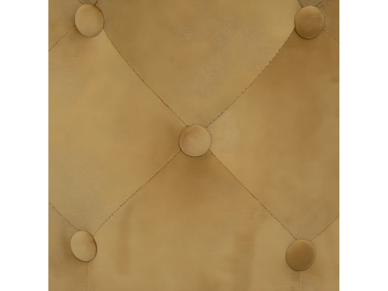 Pouf en Velours Capitonné Jaune Ocre 38 x 38 cm