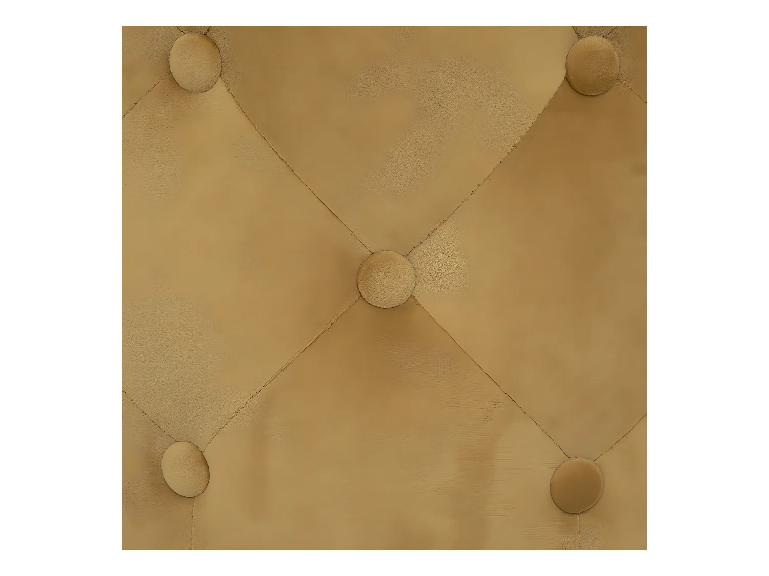 Pouf en Velours Capitonné Jaune Ocre 38 x 38 cm