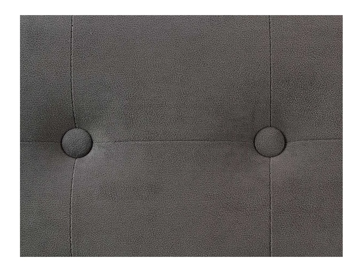 2 en 1 Pouf pliant double et coffre de rangement Velours Gris foncé 76 x H 38 cm