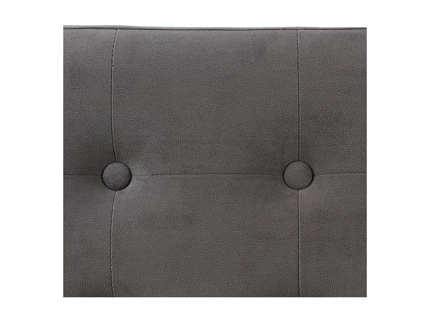 2 en 1 Pouf pliant double et coffre de rangement Velours Gris foncé 76 x H 38 cm