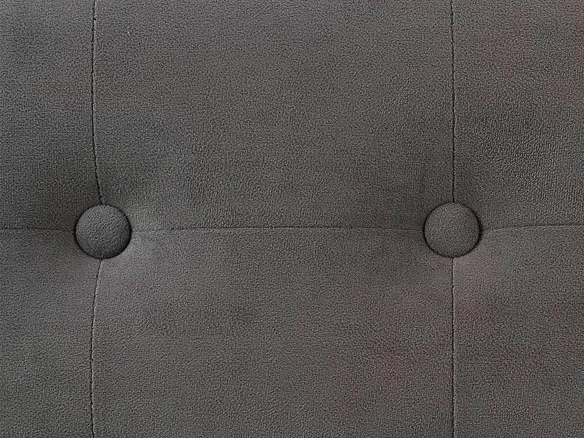 2 en 1 Pouf pliant double et coffre de rangement Velours Gris foncé 76 x H 38 cm