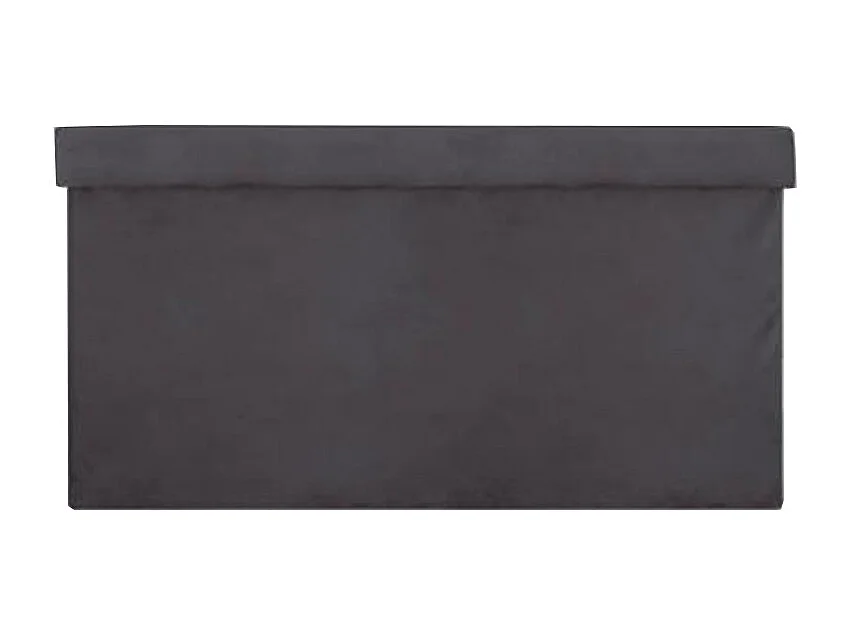 2 en 1 Pouf pliant double et coffre de rangement Velours Gris foncé 76 x H 38 cm