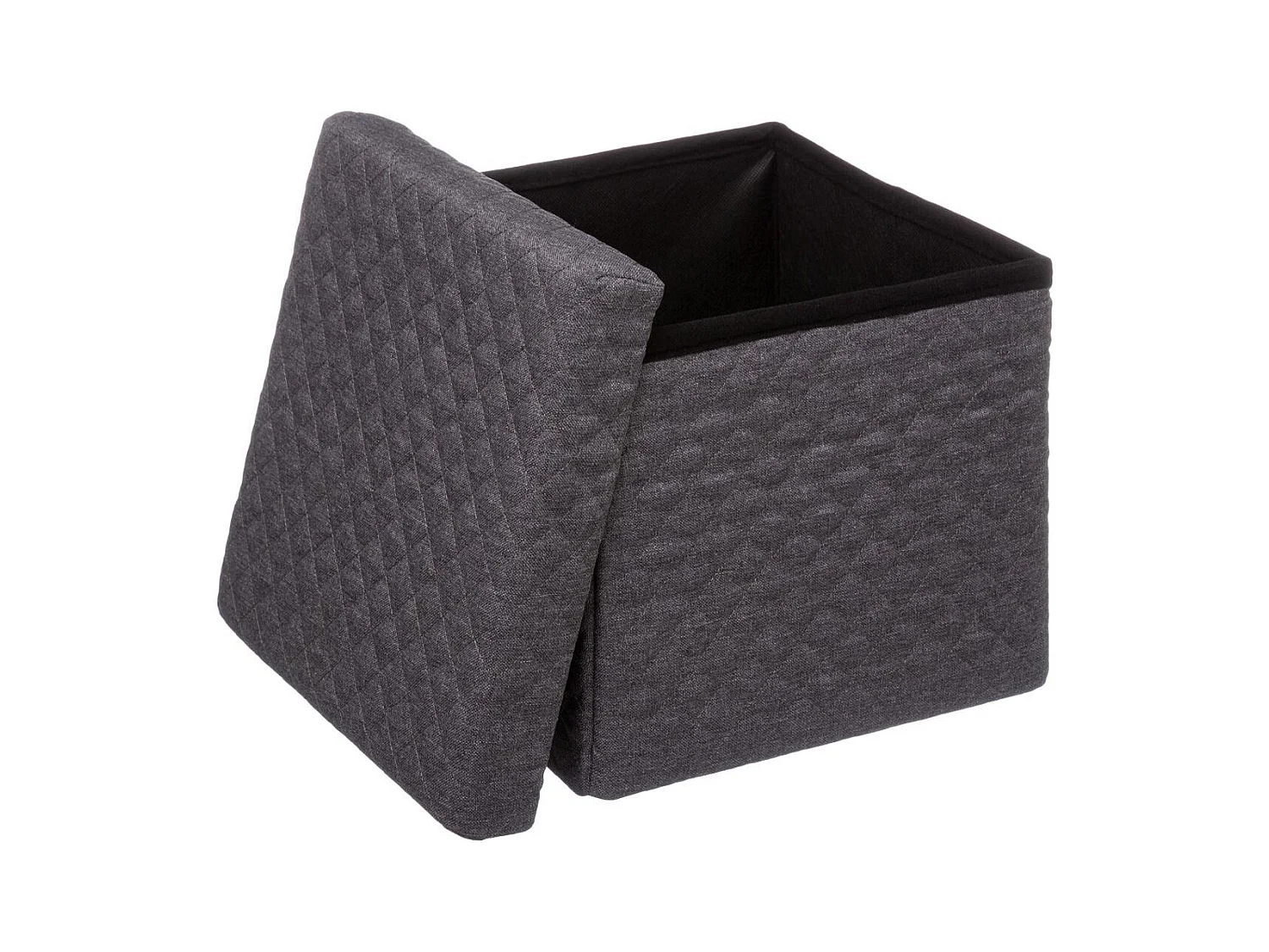 2 en 1 Pouf et Coffre de rangement Gris foncé  31 x 31 cm