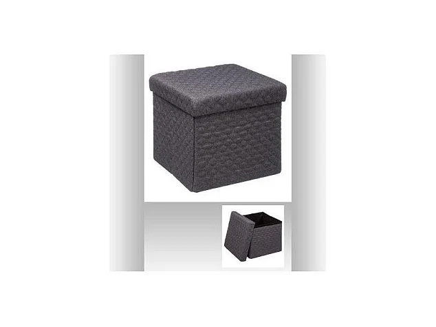 2 en 1 Pouf et Coffre de rangement Gris foncé  31 x 31 cm