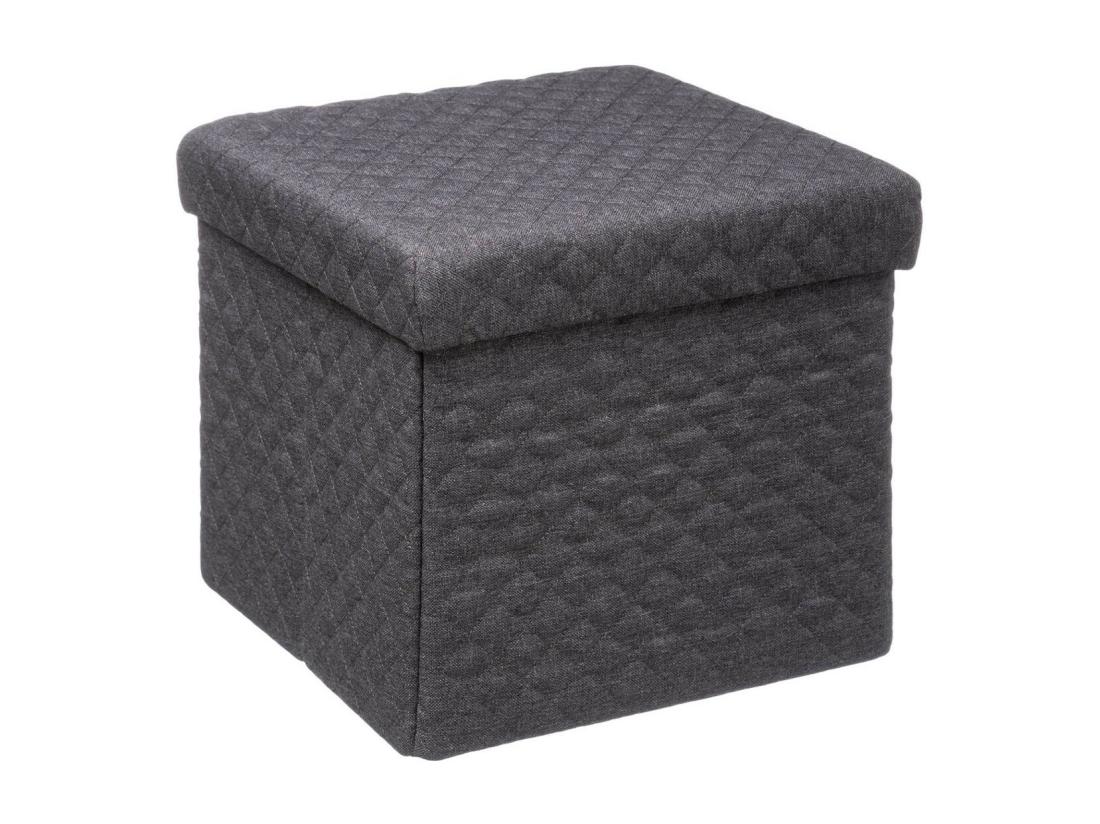 vente unique 2 en 1 Pouf et Coffre de rangement Gris foncé 31 x 31 cm