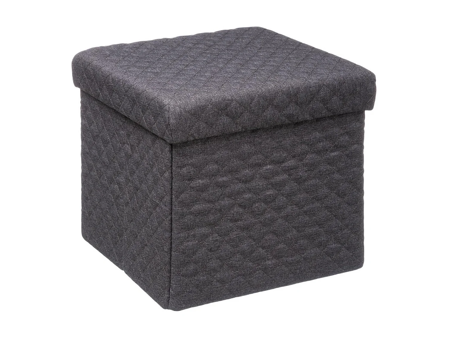 2 en 1 Pouf et Coffre de rangement Gris foncé  31 x 31 cm