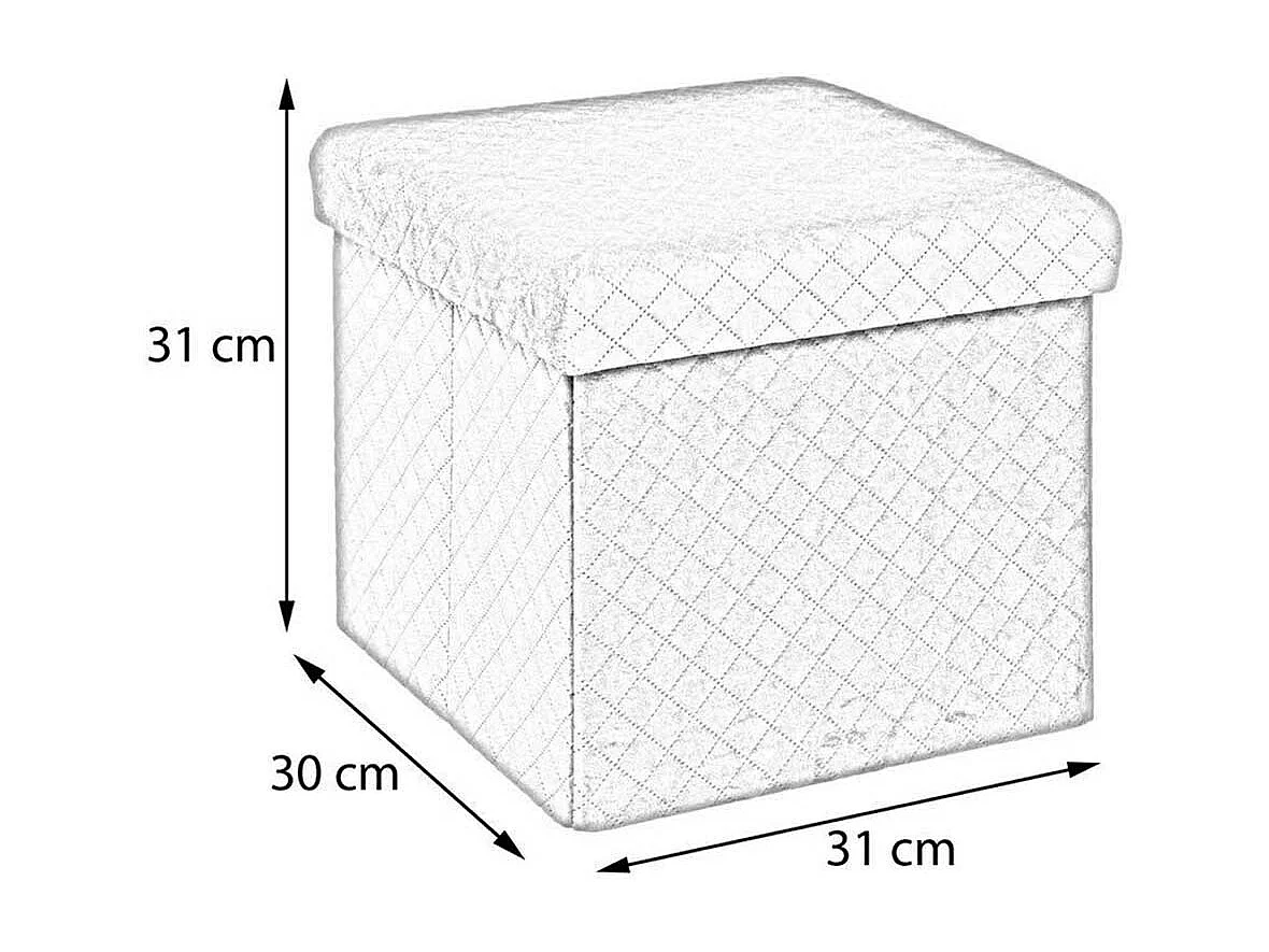 2 en 1 Pouf et Coffre de rangement Gris foncé  31 x 31 cm