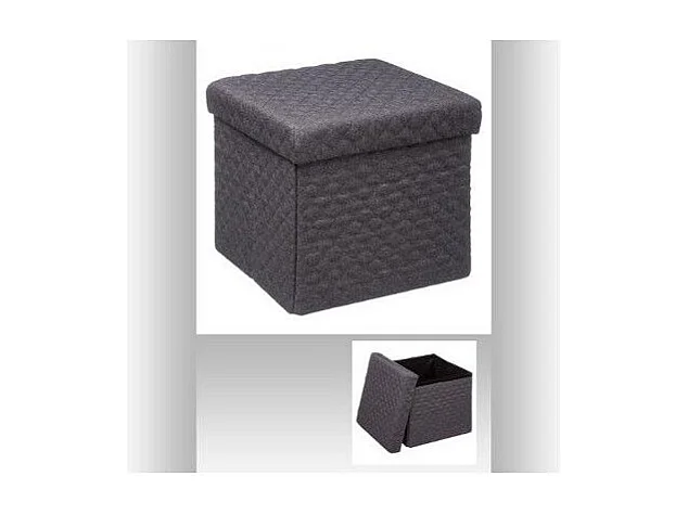 2 en 1 Pouf et Coffre de rangement Gris foncé  31 x 31 cm