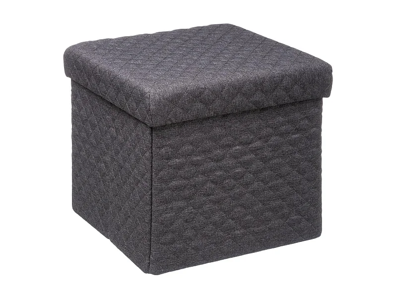 2 en 1 Pouf et Coffre de rangement Gris foncé  31 x 31 cm