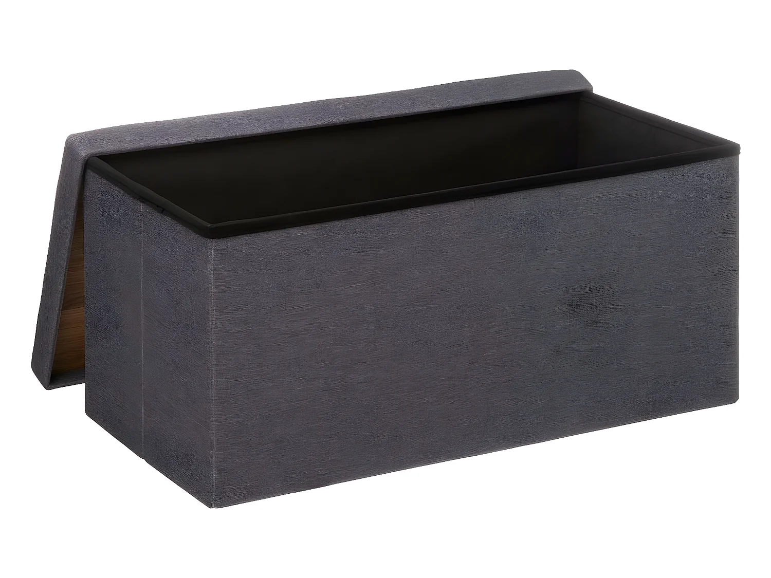 2 en 1 Pouf pliant double et Coffre de rangement Gris foncé 76 x 37.5 cm