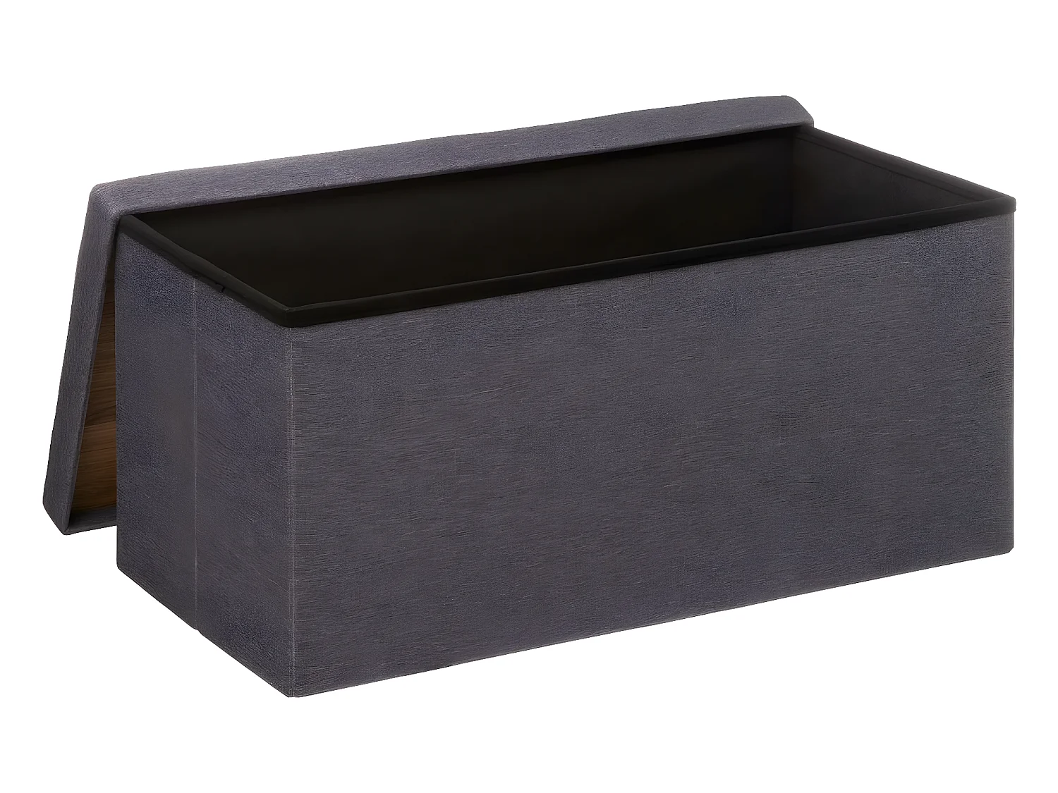 2 en 1 Pouf pliant double et Coffre de rangement Gris foncé 76 x 37.5 cm