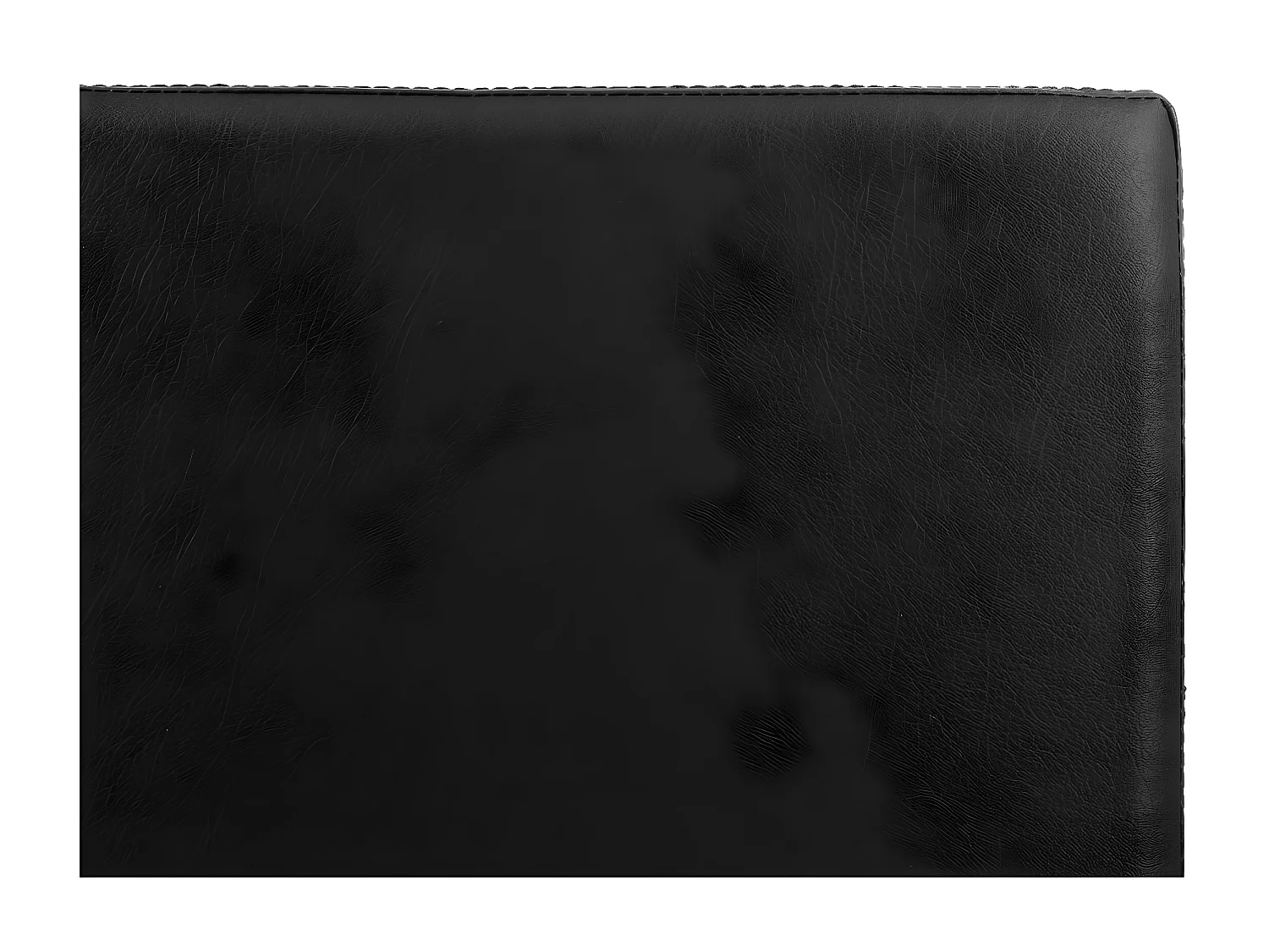 2 en 1 Pouf pliant double et coffre de rangement Vinyle Noir  76.6 x H 37.5 cm