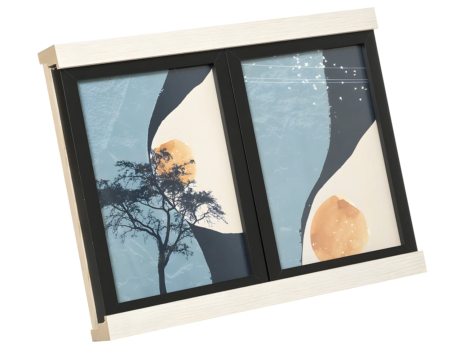 Pêle-mêle à Poser Multivues 3 Photos en Bois et Verre 29.4 x 22.6 cm