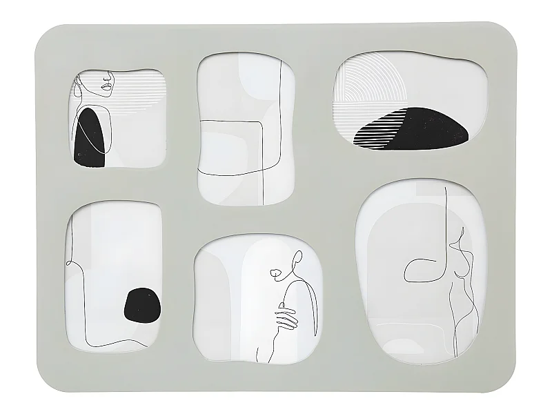 Pêle-mêle Multivues 6 photos en Bois et Verre 43.4 x 33.4 cm