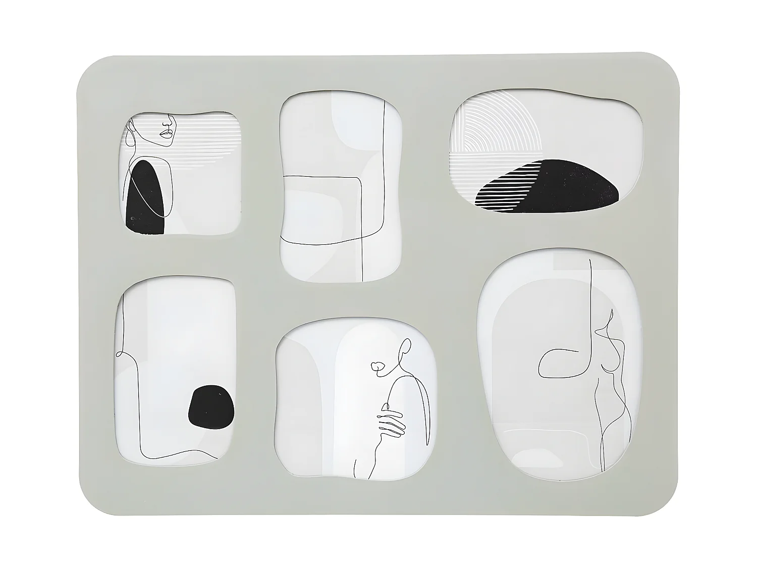 Pêle-mêle Multivues 6 photos en Bois et Verre 43.4 x 33.4 cm