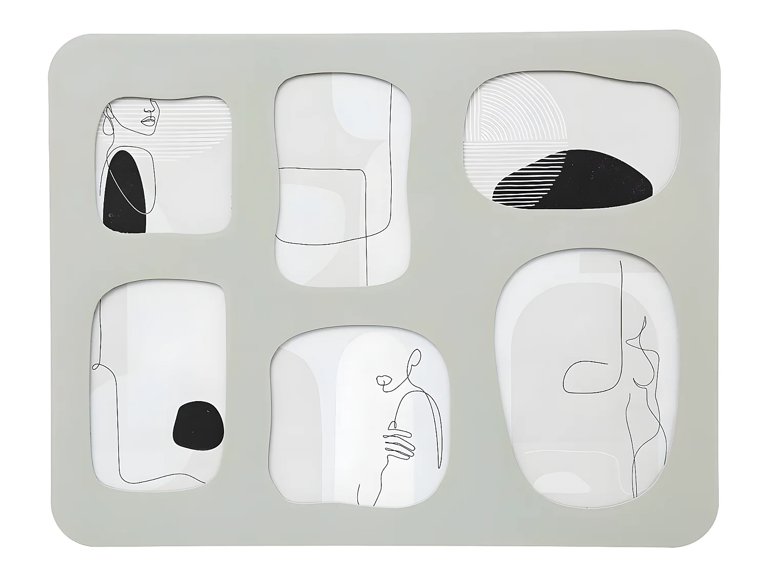 Pêle-mêle Multivues 6 photos en Bois et Verre 43.4 x 33.4 cm